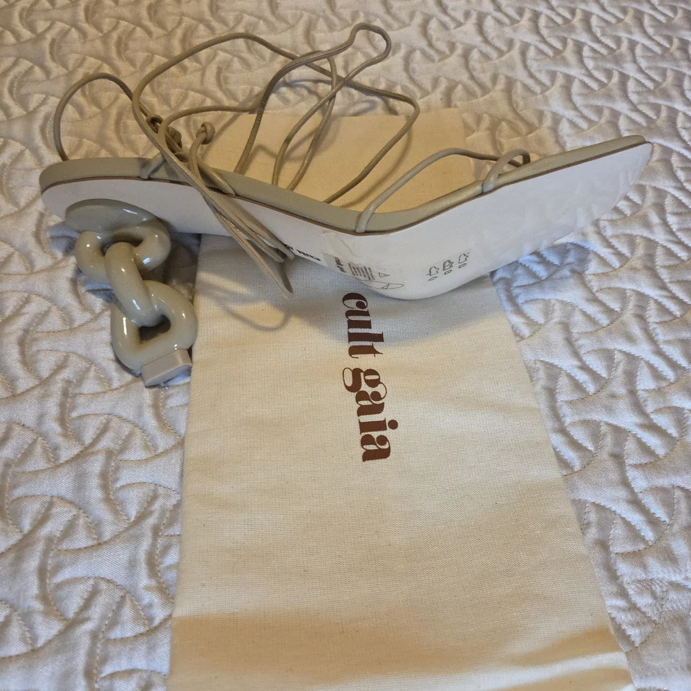 Cult Gaia Zadie Ecru Strappy Heels - Picture 4 of 5